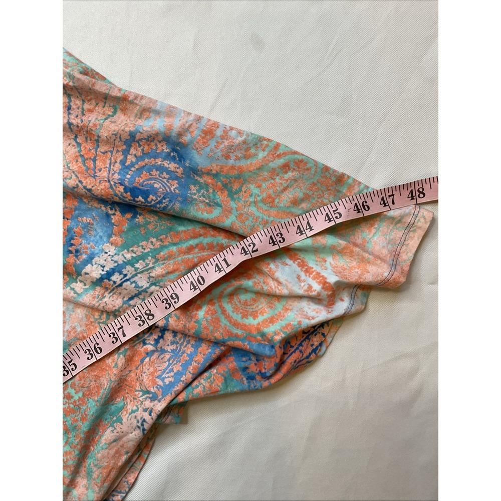 Ralph Lauren Jeans Cotton Dress XL Ruffle Drop Waist Boho Beachy Abstract pastel - Picture 5 of 8
